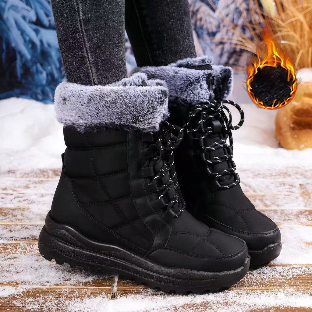 Women's High-top Snow Boots Fleece-lined Non-slip Waterproof Boots