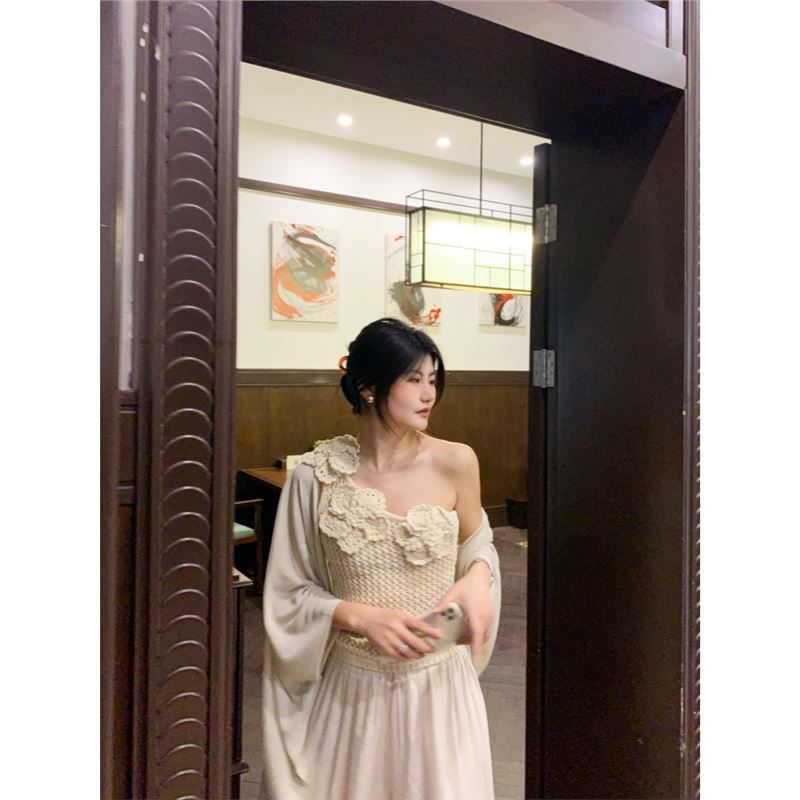 Three-dimensional Flower Shoulder Hook Flower Hollow Knitted All-matching Sling