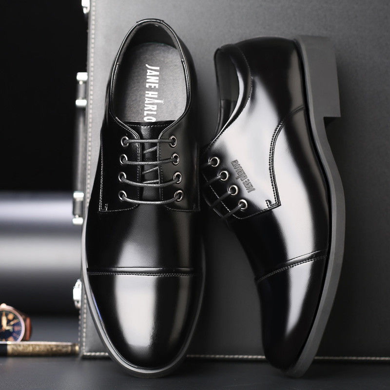 Men's Three-joint Height Increasing Insole Genuine Leather Shoes