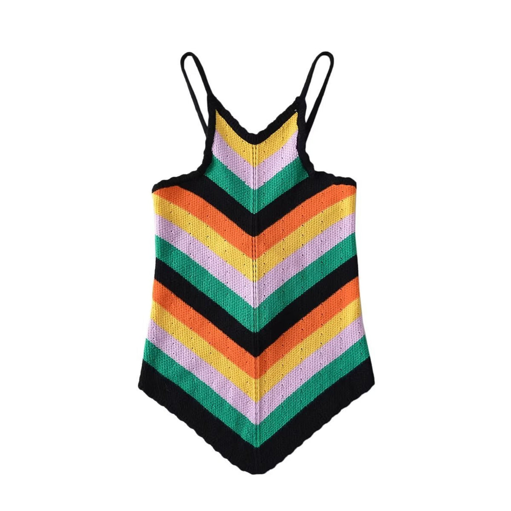 European And American Hot Girl Retro Rainbow Color Hanging Shoulder Small Sling